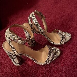 Express Snakeskin Patterned Heels